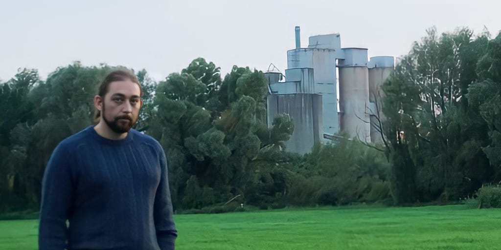 Ruairi Fahy, People Before Profit representitive for Limerick City North, stands outside the Irish Cement plant following the upholding of a licence to burn tyres by the high court.