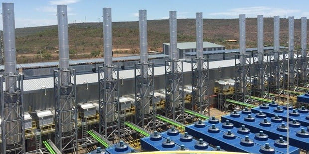 Illustration of gas turbines that could be built on the site if planning permission is granted