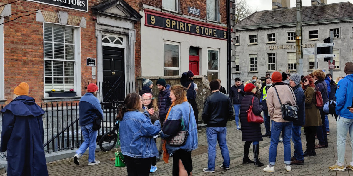 People stop to hear from Cian Prendiville about alternatives to the proposed office focused development on the Opera site during the Anti-Dereliction protest in Feburary.